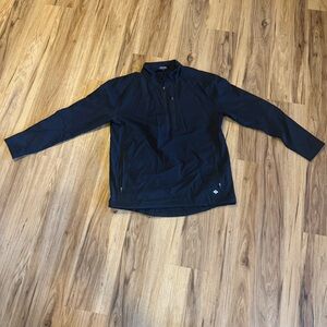 Burlebo Quarter Zip Pullover Men’s Medium Black Zip Pockets Outdoors WaterProof